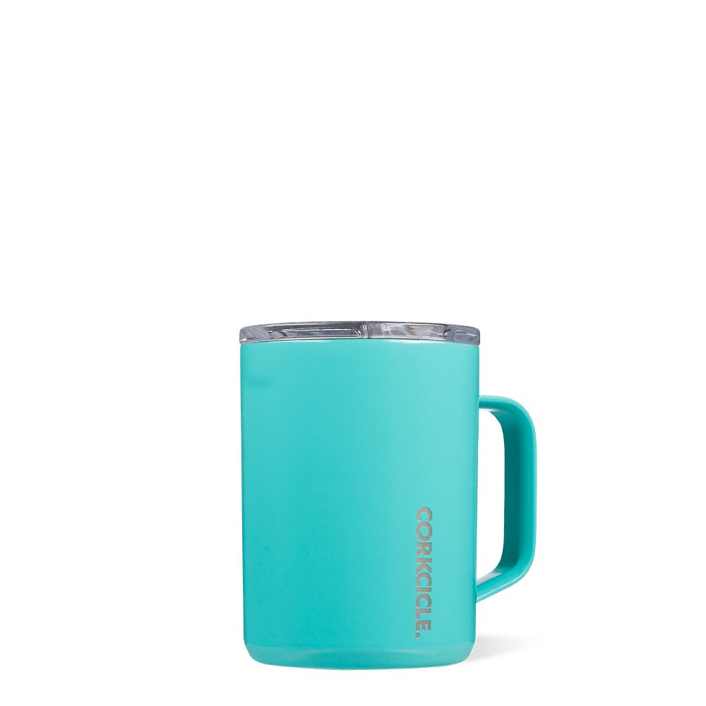 Teal Corkcicle 16oz Gloss Turquoise Coffee Mug | YGPUX-4357